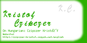 kristof czipczer business card